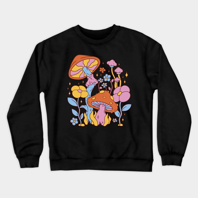 Hippie Mushroom Crewneck Sweatshirt by Urban_Vintage